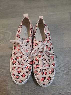 Keds Pink Leopard Print Canvas Lace-Up Sneakers